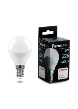 Лампа светодиодная Feron.PRO LB-1409 Шарик E14 9W 175-265V 2700K