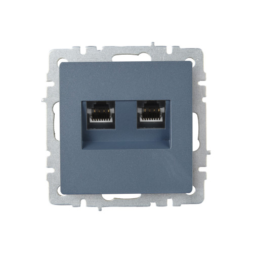 BRITE Розетка компьютерная двойная RJ45 кат.6 РК11-2-БрМ маренго IEK