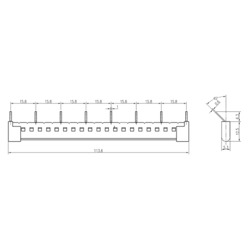 Соединительная шина для разъемов rm5-22-2 8 полюсов AVERES EKF Соединительная шина для разъемов rm5-22-2 8 полюсов AVERES EKF