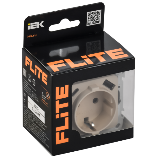 FLITE Розетка 1-местная с заземлением с защитными шторками 16А с USB A+C 20Вт безвинтовое крепление РСЮшс11-1-ФлЛ льняной IEK FLITE Розетка 1-местная с заземлением с защитными шторками 16А с USB A+C 20Вт безвинтовое крепление РСЮшс11-1-ФлЛ льняной IEK
