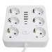 Удлинитель 6-местный c/з 3x1 мм2, 3 м, 250В, 10А, 4USB+2Type-C 2,4А, серия Home plus, белый STEKKER HM09-66-02 Удлинитель 6-местный c/з 3x1 мм2, 3 м, 250В, 10А, 4USB+2Type-C 2,4А, серия Home plus, белый STEKKER HM09-66-02