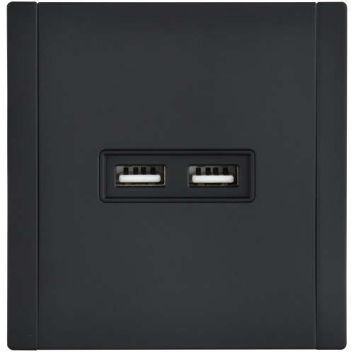 FORTE&PIANO Розетка USB A+A 3,1А FP149M металл черный IEK FORTE&PIANO Розетка USB A+A 3,1А FP149M металл черный IEK