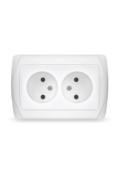 Розетка 2-м СП Маргарита 16А IP20 без заземл. бел. UNIVersal М0102