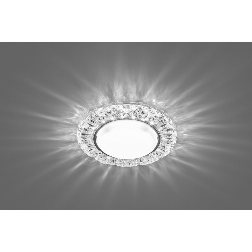 Светильник встраиваемый с белой LED подсветкой Feron CD4023 потолочный GX53 без лампы прозрачный Светильник встраиваемый с белой LED подсветкой Feron CD4023 потолочный GX53 без лампы прозрачный