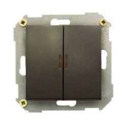 Выключатель 2-кл. СП Simon 34 10А IP20 с подсветкой механизм графит Simon 34392-038