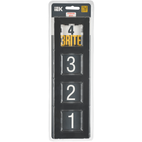 BRITE Рамка 4-местная РУ-4-2-Бр стекло черный матовый IEK BRITE Рамка 4-местная РУ-4-2-Бр стекло черный матовый IEK