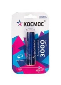 Аккумулятор Li-ion 18650 3000мА.ч без защиты с выводами под пайку KOC18650Li30PABL1