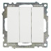 Выключатель 3-клавишный (механизм), STEKKER GLS10-7108-01, 250V, 10А, серия Катрин, белый Выключатель 3-клавишный (механизм), STEKKER GLS10-7108-01, 250V, 10А, серия Катрин, белый