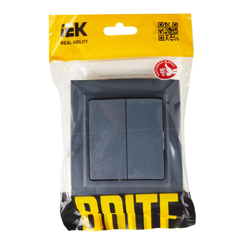 BRITE Выключатель 2-клавишный 10А в сборе ВСР10-2-0-БрМ маренго IEK BRITE Выключатель 2-клавишный 10А в сборе ВСР10-2-0-БрМ маренго IEK