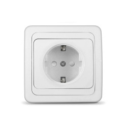 Розетка 1-м СП Валери 16А IP20 с заземл. защ. шторки бел. UNIVersal В0028х