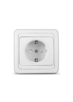 Розетка 1-м СП Валери 16А IP20 с заземл. защ. шторки бел. UNIVersal В0028х