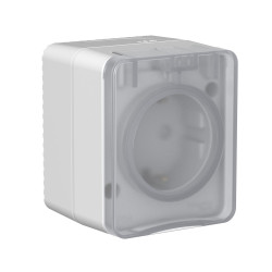 ATLASDESIGN PROFI IP54 О/У РОЗЕТКА с заземлением со шторками, 16А, СЕРЫЙ