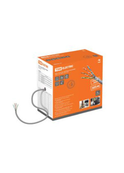 Кабель витая пара U/UTP Cat 6 4х2х23AWG (305м)  solid, ПВХ, серый TDM