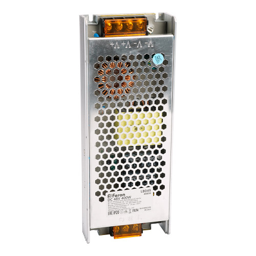 Трансформатор электронный для светодиодной ленты 400W 48V 210*81*30мм IP20 (драйвер), LB049 FERON Трансформатор электронный для светодиодной ленты 400W 48V 210*81*30мм IP20 (драйвер), LB049 FERON