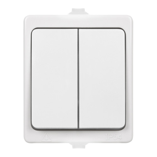 Выключатель 2-кл. открытой установки IP54 10А белый 