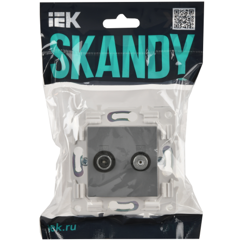 SKANDY Розетка двойная TV+SAT SK-A13Gr серый IEK SKANDY Розетка двойная TV+SAT SK-A13Gr серый IEK