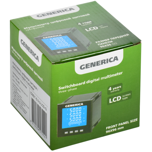 Мультиметр цифровой щитовой трехфазный DO RS-485 96х96мм LCD GENERICA Мультиметр цифровой щитовой трехфазный DO RS-485 96х96мм LCD GENERICA
