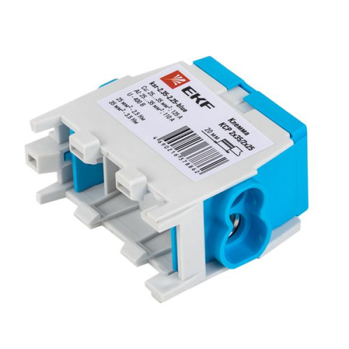 Клемма распределительная КСР с двойным винтом 2x35/2x25 cиняя EKF Клемма распределительная КСР с двойным винтом 2x35/2x25 cиняя EKF