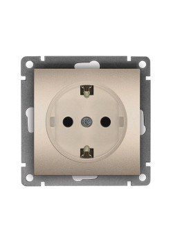 Розетка 1-м СП Афина 16А IP20 с заземл. механизм шампань Universal A0028-Br