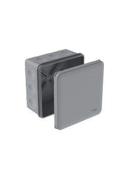 MULTIBOX Коробка распред. 100х100х50 IP66 с 12 мембр. вводами D20, под пистолет СЕРАЯ (со стикером)