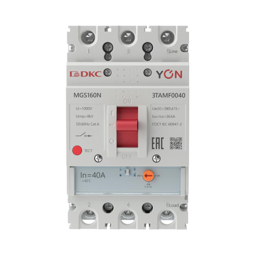 Авт. выкл. YON MGS160 3P 32-40A 36kA Авт. выкл. YON MGS160 3P 32-40A 36kA