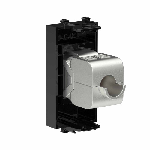 Компьютерная розетка RJ-45 без шторки модульная, кат.6А экранированная, Avanti, черный квадрат, 1 модуль