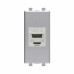 Компьютерная розетка RJ-45 без шторки модульная, кат.6 экранированная, Avanti, закаленная сталь, 1 модуль
