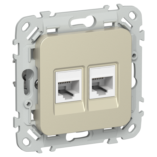 FLITE Розетка 2-местная компьютерная RJ45 категория 5Е UTP РК5е-2-0-ФлШ шампань IEK