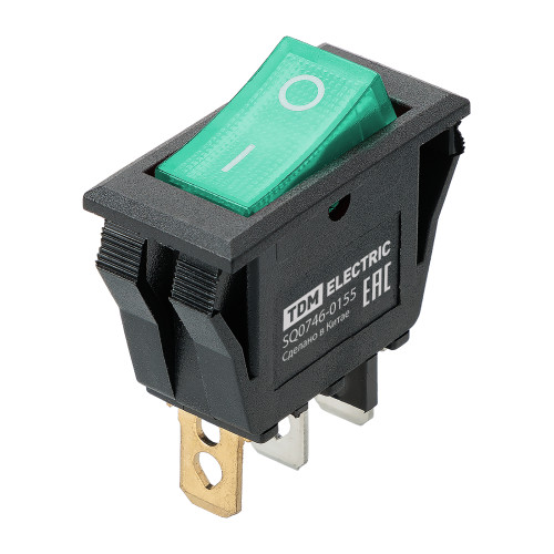 Выключатель клавишный KCD3-101N/B 250В AC/DC, 1P, 15А, (3с), ON-OFF, черный корпус, зеленая клавиша с LED подсветкой TDM Выключатель клавишный KCD3-101N/B 250В AC/DC, 1P, 15А, (3с), ON-OFF, черный корпус, зеленая клавиша с LED подсветкой TDM