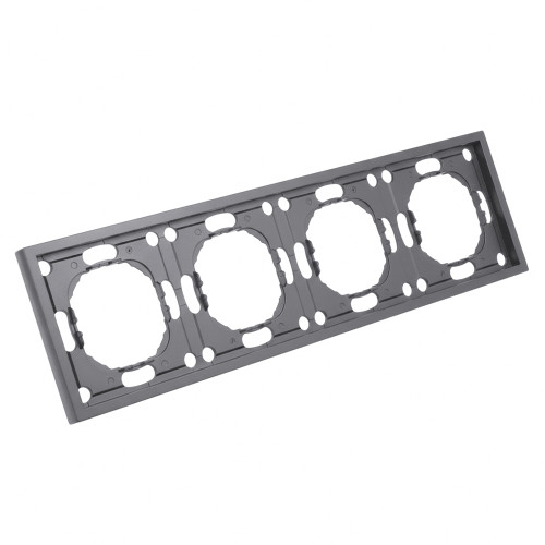 Рамка STEKKER, PFR00-5004-10 4-местная, серия Эмили, платиново-серый, soft touch Рамка STEKKER, PFR00-5004-10 4-местная, серия Эмили, платиново-серый, soft touch