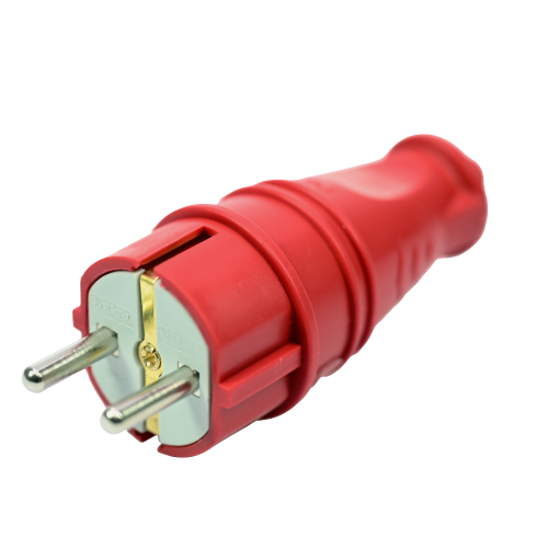 MULTISET Вилка 2К+З прямая каучуковая 16 А/250 В IP44 КРАСНАЯ MULTISET Вилка 2К+З прямая каучуковая 16 А/250 В IP44 КРАСНАЯ
