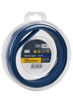 Трубка термоусадочная ТТУ нг-LS 12/6 синяя (2м/упак) IEK