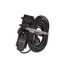 Удлинитель на каучуковой колодке 3х10м 16А 250В 4000Вт IP44 каучук КГ 3х2.5 черн. УХз16 Россия КОСМОС YKsm10m-3g(16A)KG-B