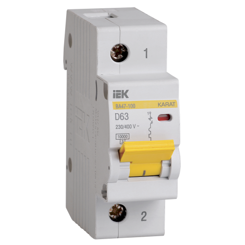 KARAT Автоматический выключатель ВА47-100 1P D 63А 10кА IEK
