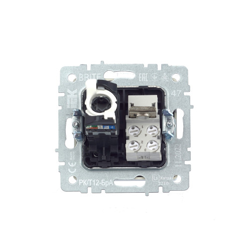 BRITE Розетка двойная RJ11+RJ45 кат.5E РК/Т12-БрА алюминий IEK BRITE Розетка двойная RJ11+RJ45 кат.5E РК/Т12-БрА алюминий IEK
