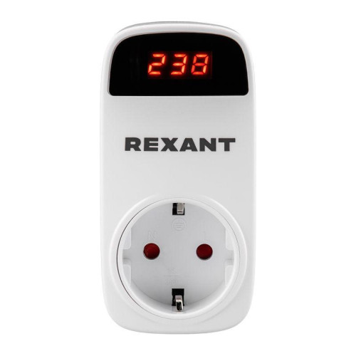 Реле напряжения «вилка-розетка» с дисплеем 16А Rexant 10-6040 Реле напряжения «вилка-розетка» с дисплеем 16А Rexant 10-6040