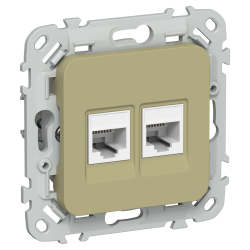 FLITE Розетка 2-местная компьютерная RJ45 категория 5Е UTP РК5е-2-0-ФлО оливковый IEK