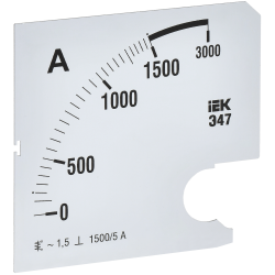 Шкала сменная для амперметра Э47 1500/5А класс точности 1,5 96х96мм IEK