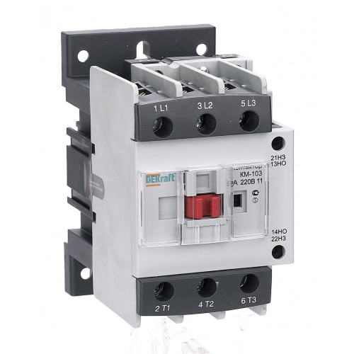 Контактор 50А 24В АС3 1НО+1НЗ КМ-103 Dekraft
