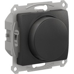 GLOSSA СВЕТОРЕГУЛЯТОР (диммер) поворотно-нажимной, LED, RC, 400Вт, механизм, АНТРАЦИТ