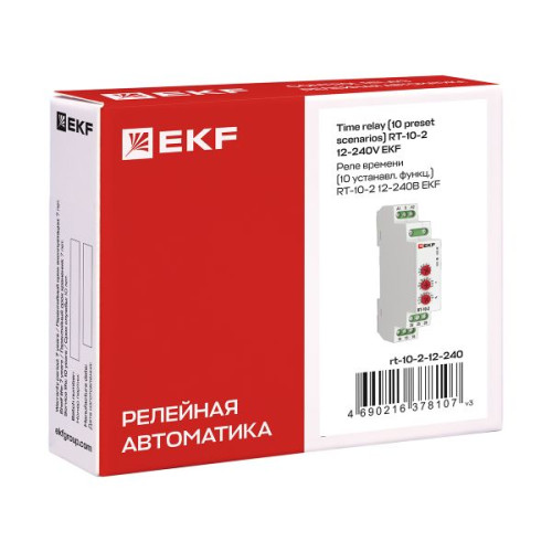 Реле времени (10 устанавл. функц.) RT-10 12-240В EKF Реле времени (10 устанавл. функц.) RT-10 12-240В EKF