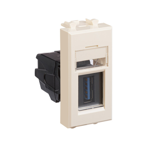 USB 3.0 розетка модульная, тип А-А, Avanti, ванильная дымка, 1 модуль USB 3.0 розетка модульная, тип А-А, Avanti, ванильная дымка, 1 модуль