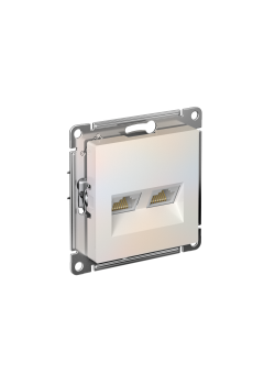 ATLASDESIGN РОЗЕТКА двойная компьютерная RJ45+RJ45 кат. 5e, механизм, ЖЕМЧУГ