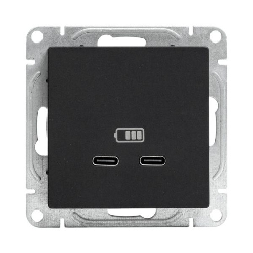 Механизм розетки USB-C - 2шт чёрн. Эпика EKF Механизм розетки USB-C - 2шт чёрн. Эпика EKF