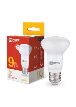 Лампа светодиодная LED-R63-VC 9Вт рефлектор 3000К тепл. бел. E27 810лм 230В IN HOME 4690612024301