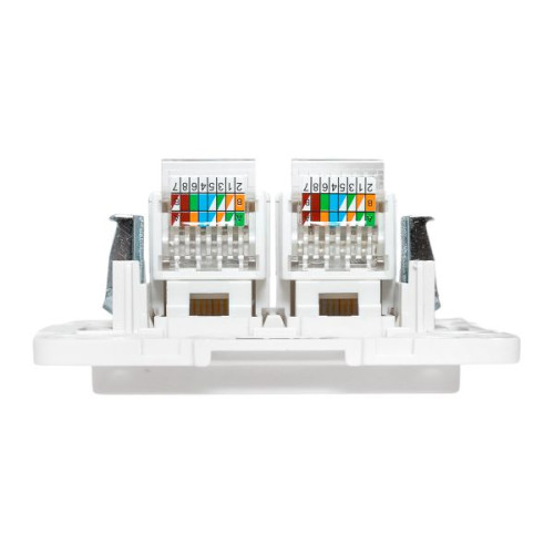 Стокгольм Механизм розетки RJ-45 2-местной белый EKF Стокгольм Механизм розетки RJ-45 2-местной белый EKF