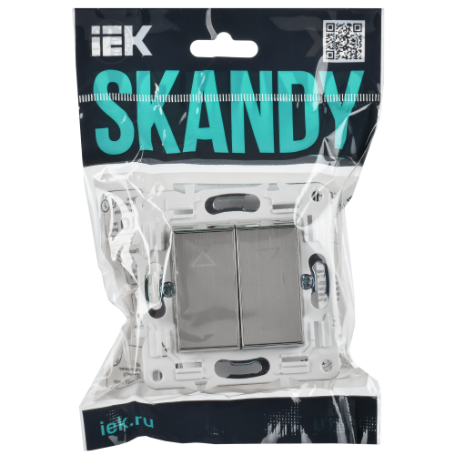 SKANDY Выключатель 2-клавишный перекрестный 10А SK-V06N металл никель IEK SKANDY Выключатель 2-клавишный перекрестный 10А SK-V06N металл никель IEK