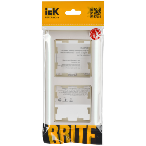 BRITE Рамка 2-местная РУ-2-Бр бежевый/жемчужный IEK BRITE Рамка 2-местная РУ-2-Бр бежевый/жемчужный IEK
