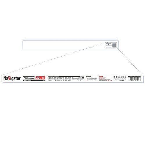Лампа светодиодная 95 789 NLL-G-T8-20-230-4K-G13-CL-R 20Вт T8 трубчатая прозрачная 4000К G13 2200лм 176-264В 26х1214мм Navigator 95789 Лампа светодиодная 95 789 NLL-G-T8-20-230-4K-G13-CL-R 20Вт T8 трубчатая прозрачная 4000К G13 2200лм 176-264В 26х1214мм Navigator 95789
