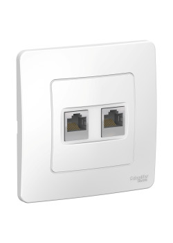 BLANCA С/У РОЗЕТКА двойная компьютерная RJ45, кат.5E, БЕЛЫЙ